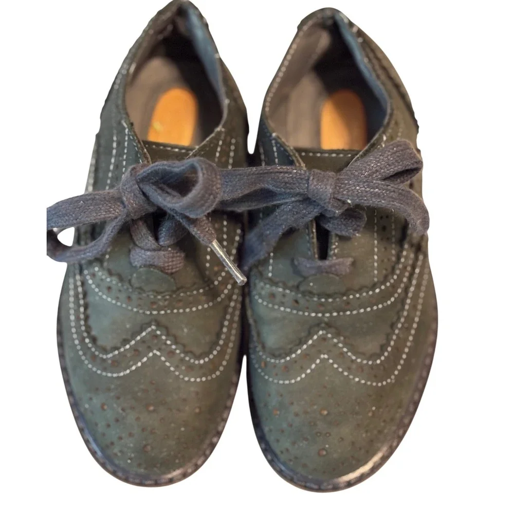 Kenneth‎ Cole Wingtip Brogue Dress Shoes Nubuck Leather Toddler Navy Size 9